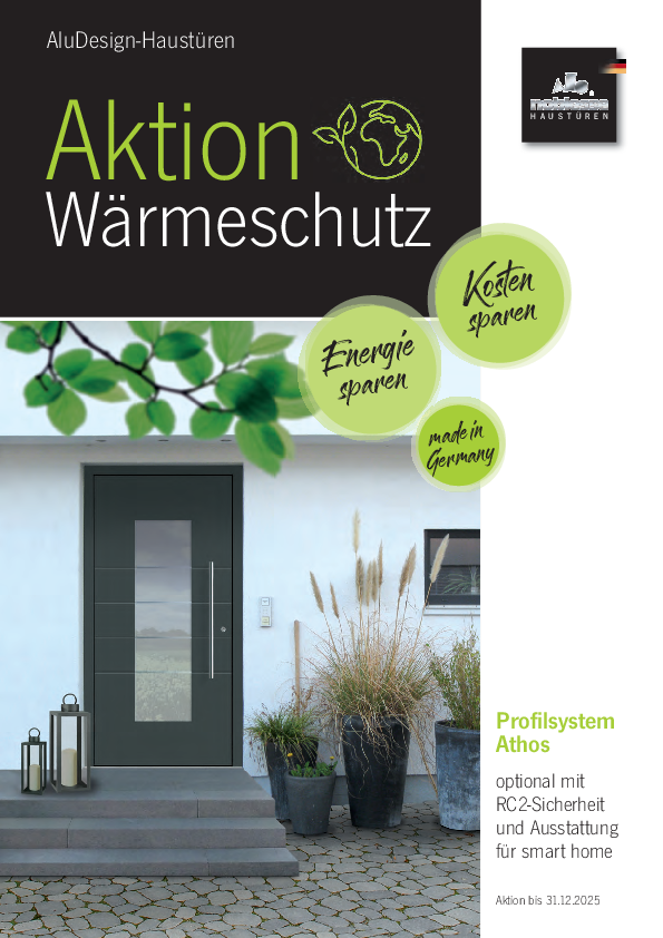 AluDesign-Haustüren: Aktion Wärmeschutz 2025